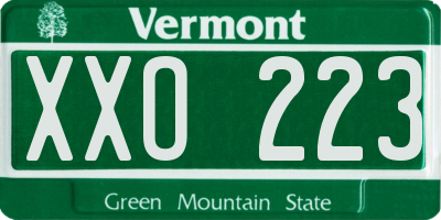 VT license plate XXO223
