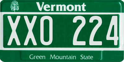 VT license plate XXO224