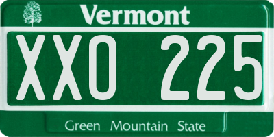 VT license plate XXO225