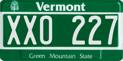 VT license plate XXO227