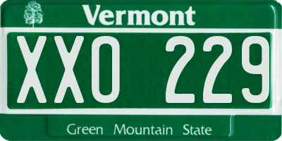 VT license plate XXO229