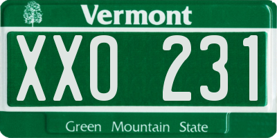 VT license plate XXO231