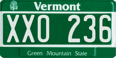 VT license plate XXO236