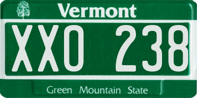 VT license plate XXO238