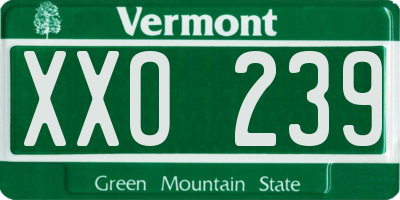 VT license plate XXO239