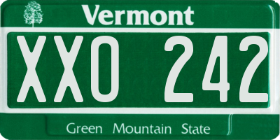 VT license plate XXO242