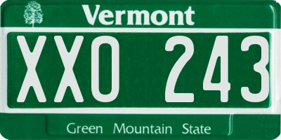 VT license plate XXO243
