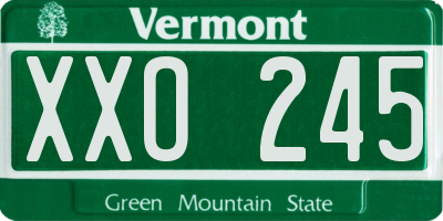VT license plate XXO245