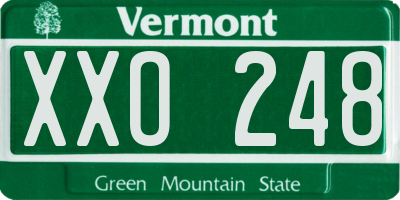 VT license plate XXO248