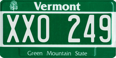 VT license plate XXO249