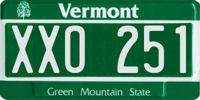 VT license plate XXO251