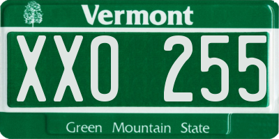 VT license plate XXO255