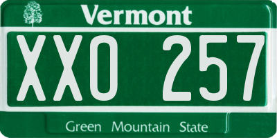 VT license plate XXO257
