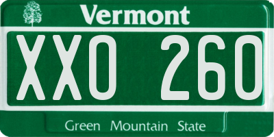 VT license plate XXO260