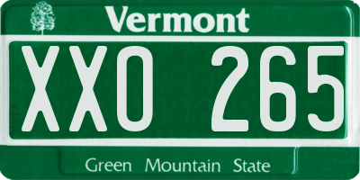 VT license plate XXO265
