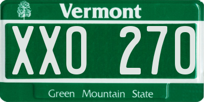 VT license plate XXO270
