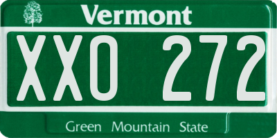 VT license plate XXO272
