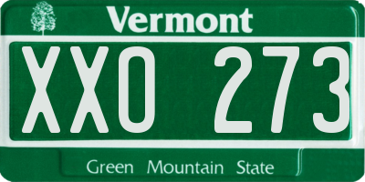 VT license plate XXO273