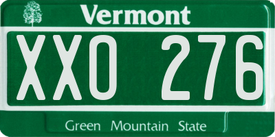 VT license plate XXO276