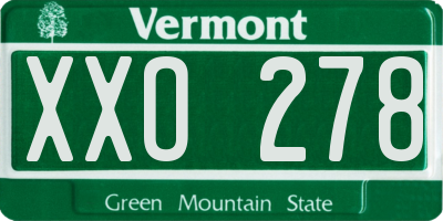 VT license plate XXO278