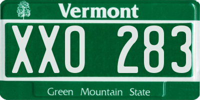 VT license plate XXO283