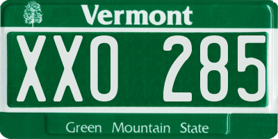 VT license plate XXO285