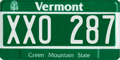 VT license plate XXO287