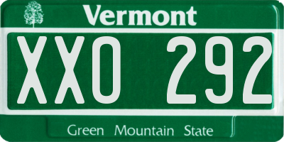 VT license plate XXO292