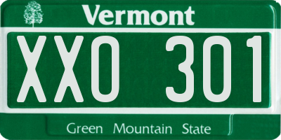 VT license plate XXO301