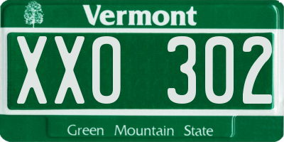 VT license plate XXO302