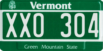 VT license plate XXO304