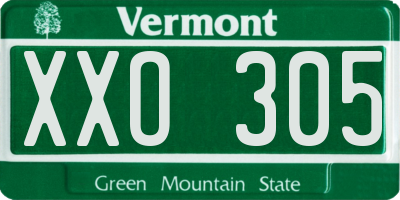 VT license plate XXO305