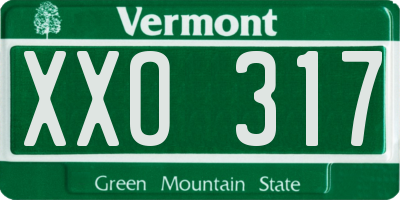 VT license plate XXO317