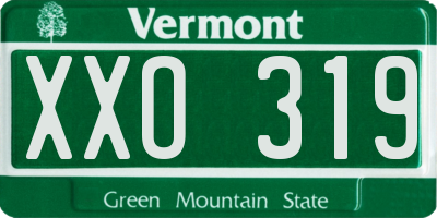 VT license plate XXO319