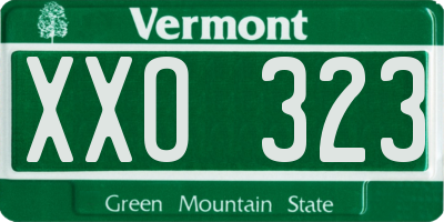 VT license plate XXO323