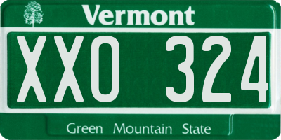 VT license plate XXO324