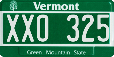 VT license plate XXO325