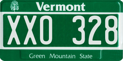 VT license plate XXO328