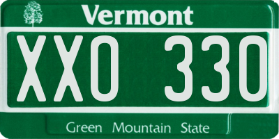 VT license plate XXO330