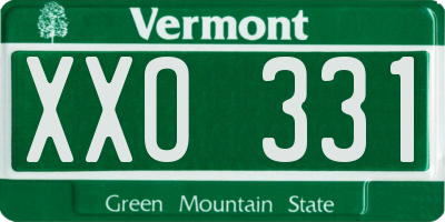 VT license plate XXO331