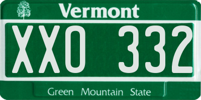 VT license plate XXO332