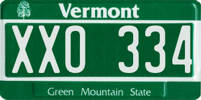 VT license plate XXO334