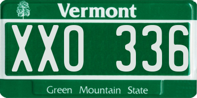 VT license plate XXO336