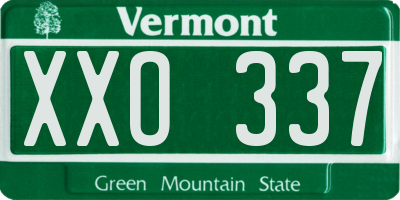 VT license plate XXO337