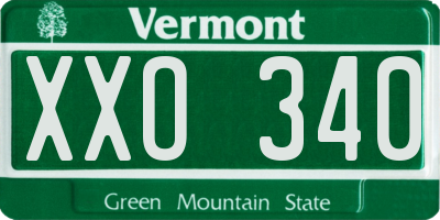 VT license plate XXO340