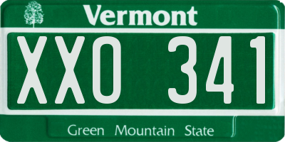 VT license plate XXO341