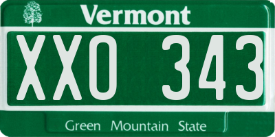 VT license plate XXO343
