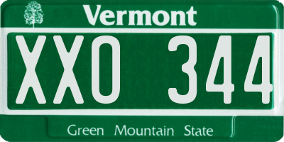 VT license plate XXO344