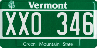 VT license plate XXO346