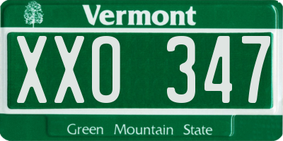 VT license plate XXO347